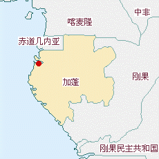 加蓬國土面積示意圖
