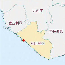 利比里亞國(guó)土面積示意圖