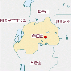 盧旺達國土面積示意圖
