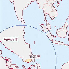 新加坡國土面積示意圖