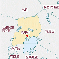烏干達(dá)國土面積示意圖